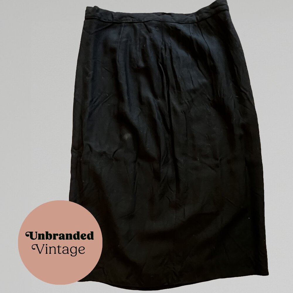 Vintage unbranded black lightweight pencil skirt